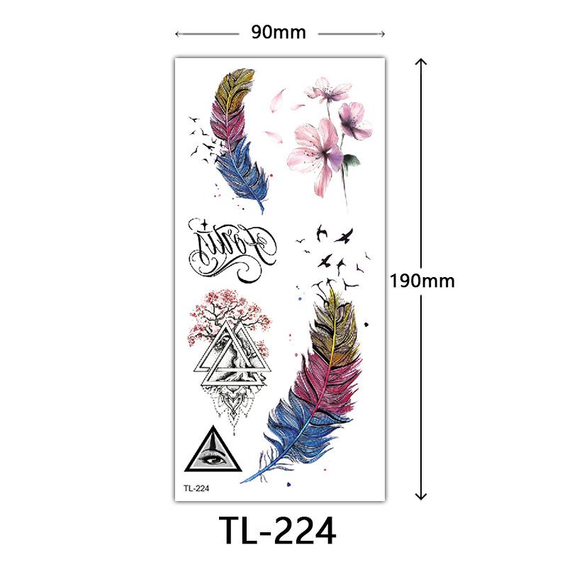 Flower Tattoo Stickers, Color Sketch Tattoo Stickers, English Letters, Wedding Photography Tattoo