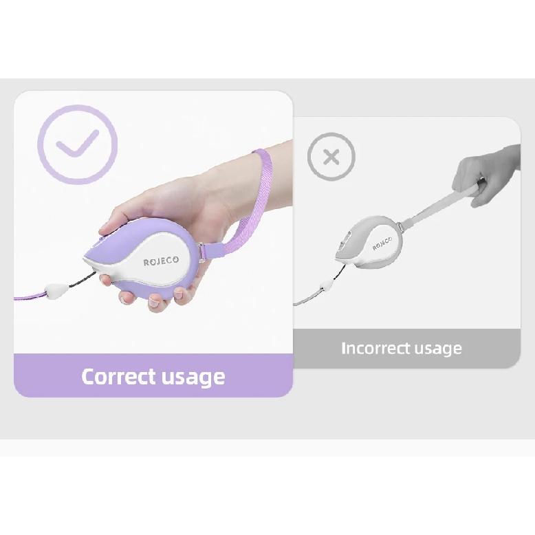 ROJECO Mini Automatic Retractable Dog Leash 3M Extendable Rope For Outdoor Travel Walking Hiking Pet Cat Dogs Traction Rope Lead