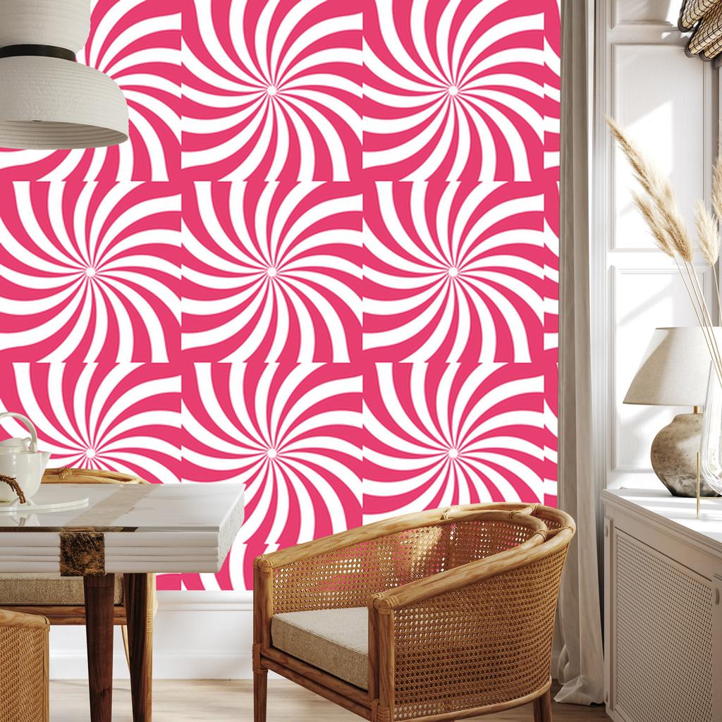 Hippie pink background wallpaper, white and powder pink 50x1000