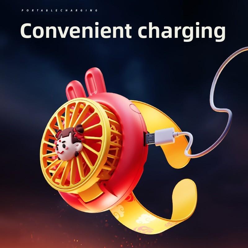 Childrens Cartoon Handheld Fan With Usb Charging And 3speed Settings For Kids Travel And School Use