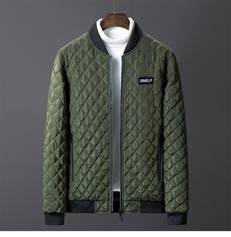 

2021 Корейская мужская легкая хлопковая ветровка - молодежная теплая весенняя куртка 3XL зелёный