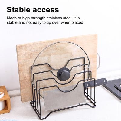 Pot Lid Stand Rack Kitchen Pan Organizer High Stability Multi-Functional Space-Saving Kitchen Baking Tray Cutting Board Holder