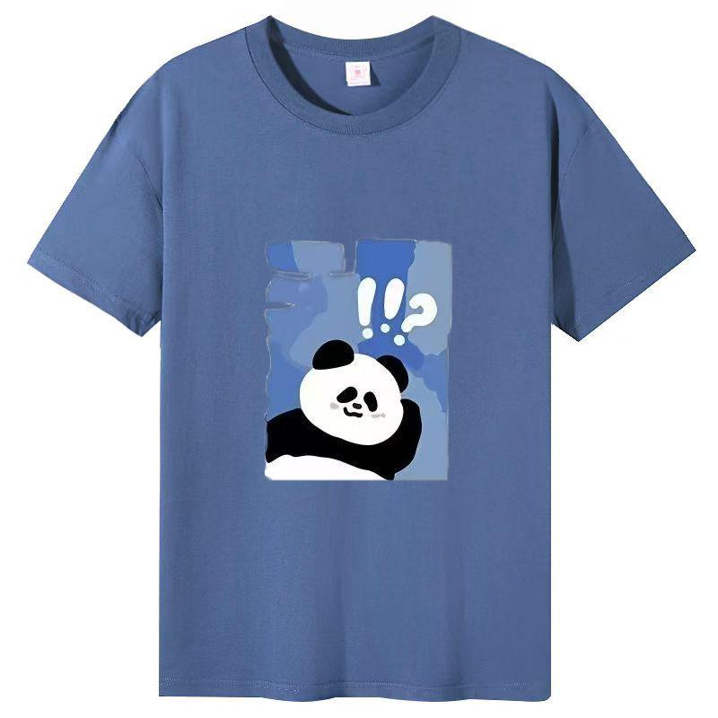 Damer Sommer Populær Kortarmet T-skjorte Bomull Pustende Løs Topp Trykket T-skjorte Casual