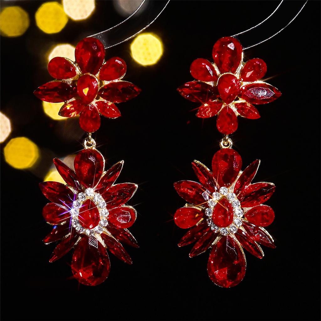 Módní náušnice Vločka Květina Třpytivé Krystaly Personalizované Exagerované Dámské Náušnice Náušnice do Nočního Klubu
