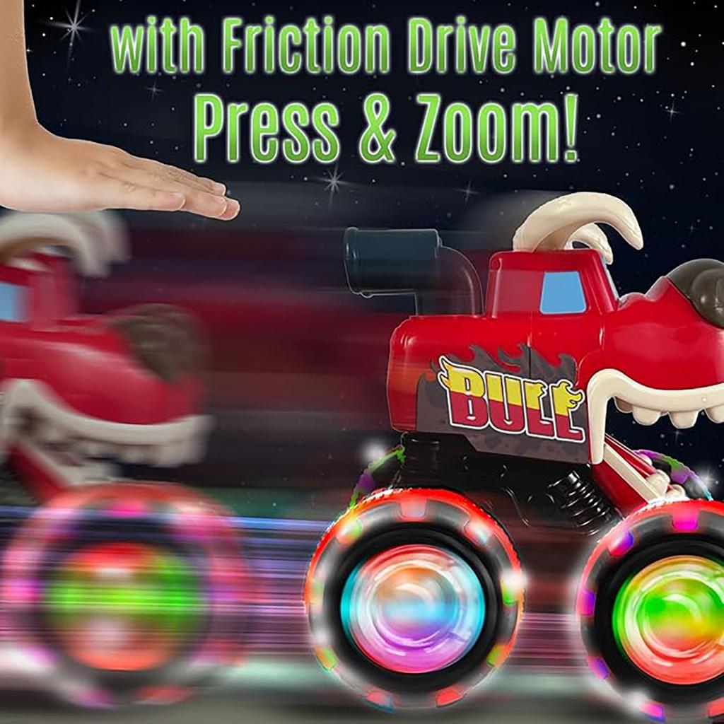 Children'S Luminous Toy Car, Press Inertia Wheel Light Gift, Luminous Car Toy