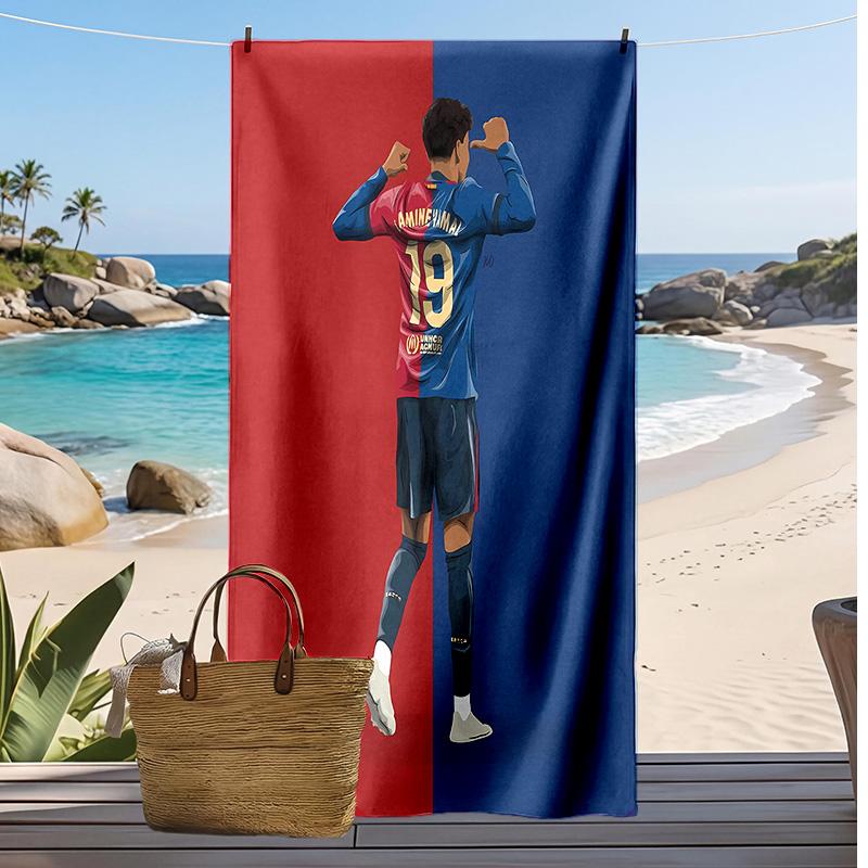 Inter Printed Beach Towel Quick Dry Soft TowelPortable Large Rectangular Beach Blanket for Travel Swimming Pool