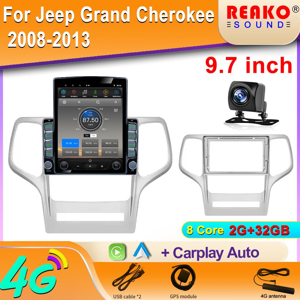 

9,7-дюймовый вертикальный экран Tesla автомобильное радио для Jeep Grand Cherokee WK2 2010 2013 GPS навигация мультимедийный видеоплеер Carplay 8 core 2GB+32GB