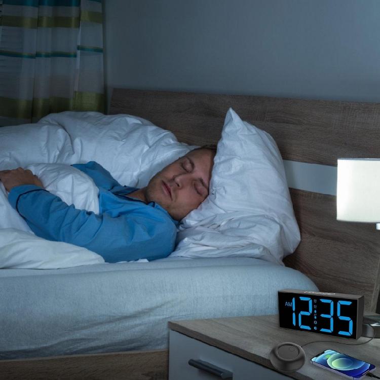 Alarm Clocks for Bedrooms Heavy Sleepers,Vibrating Alarm Clock with Bed Shaker,4Dimmers,Snoozes Brightness Adjustable