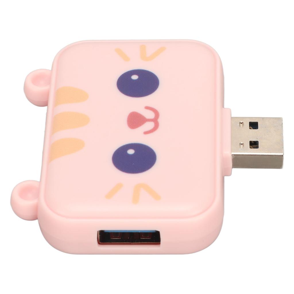 3 in 1 USB Hub Multifunction USB A to USB3.0 and 2 USB2.0 USB Port Expander for Mouse Keyboard Laptop PC Pink
