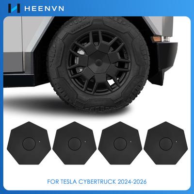 Heenvn 4 Stück Vollabdeckung Radnabenkappen Abdeckung für Tesla Cybertruck 2024-2026 ABS Ersatz-Radkappen Vollfelgenabdeckung