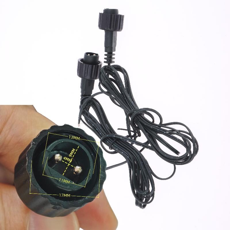1/3/5Pcs Waterproof Extension Cable For Solar Panel 2Pin Led Connector Male 2 Meters Black 2Pin Plug Connector Wire