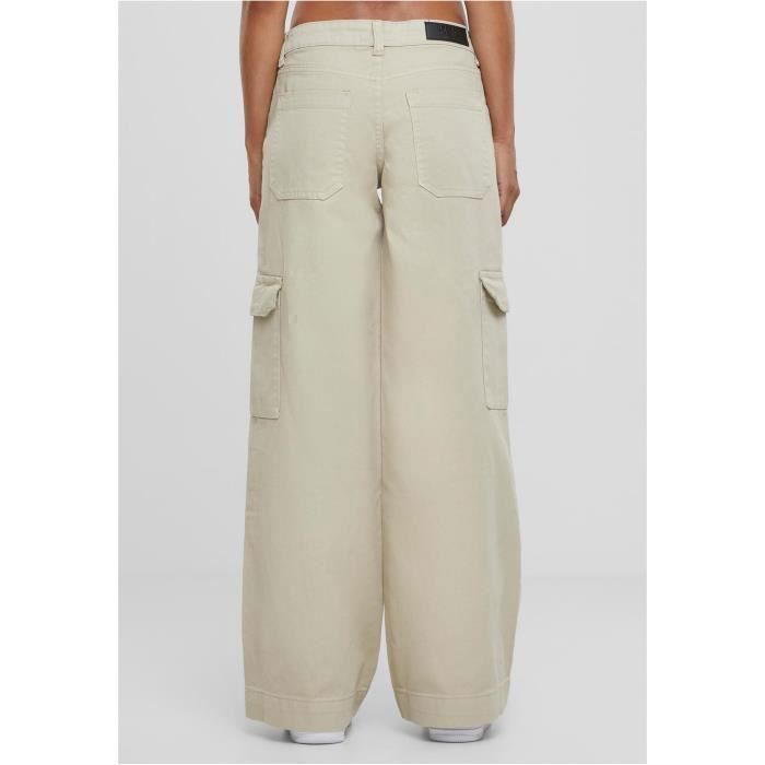 Jeans Cargo Femme - Urban Classics - Blanc Cassé - Denim Robuste - Poches Cargo - Taille Standard