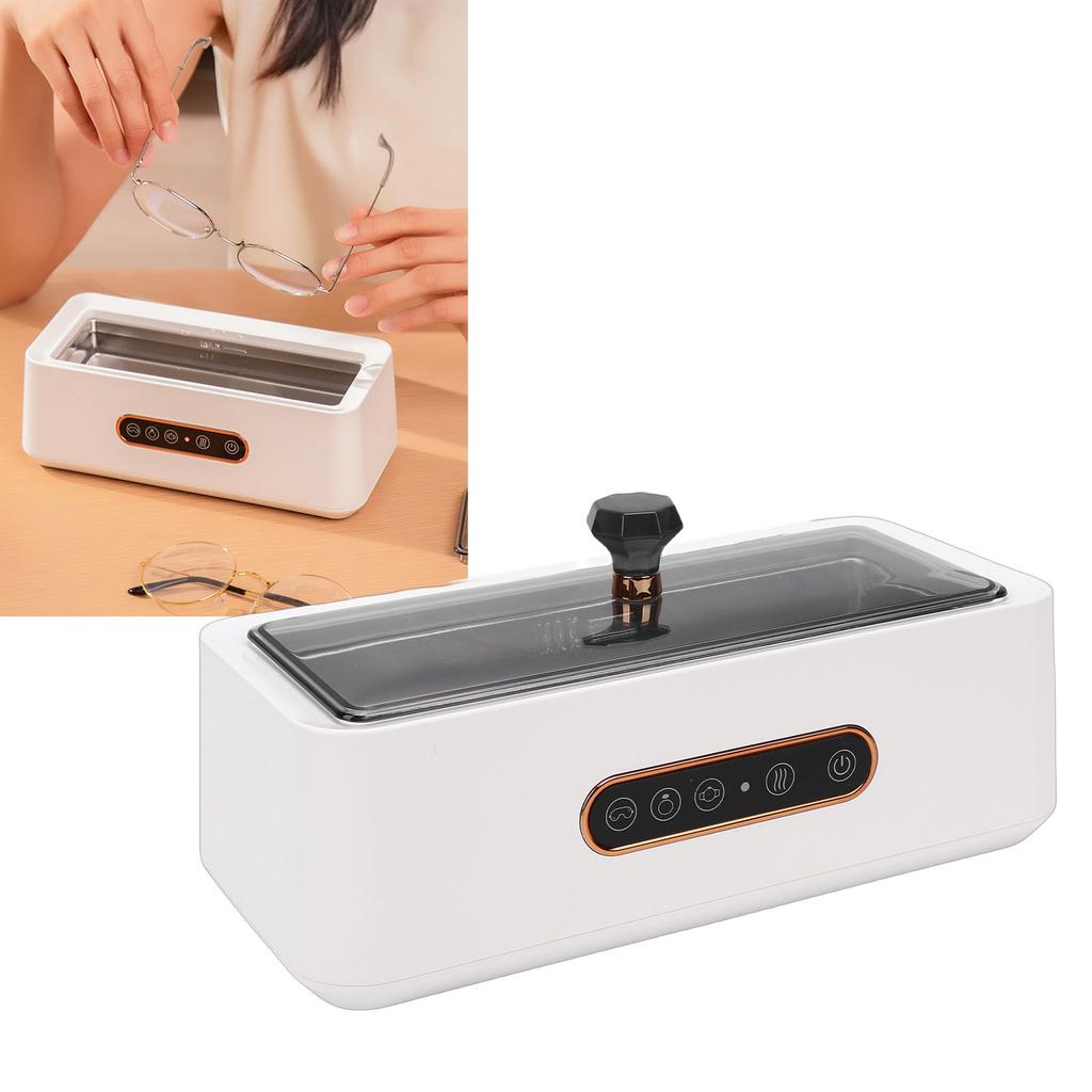 Ultrasonic Jewelry Cleaner 45KHz 270ml 304 Stainless Steel   3 Modes Professional Ultrasonic Machine for Jewelry Glasses Watches White