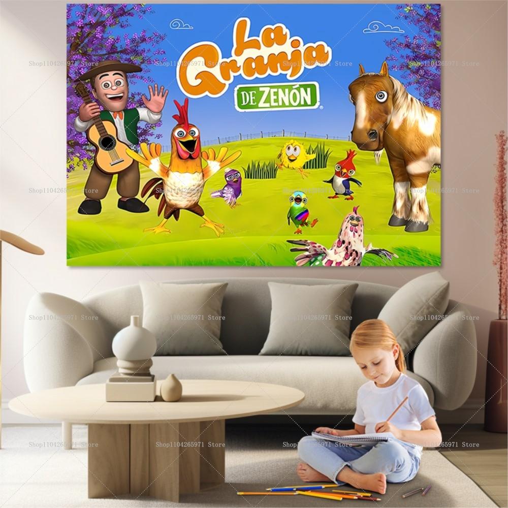 Decorazioni Festa di Compleanno La Granja Zenon Striscione Sfondo Forniture Festa di Compleanno Fattoria per Bambini Oggetti di Scena per Fotografia Battesimo Bambino