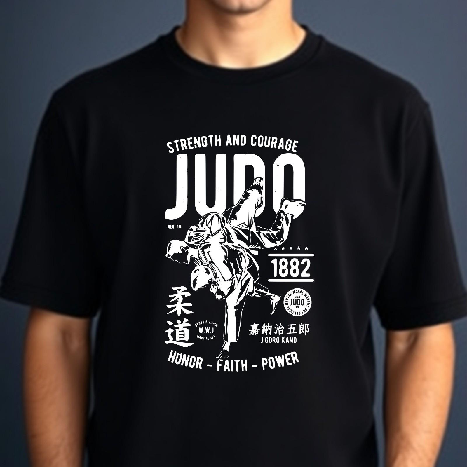 Judo Martial Arts T-shirt Strength And Power Fighting Sports Top Men s Gift Tee M