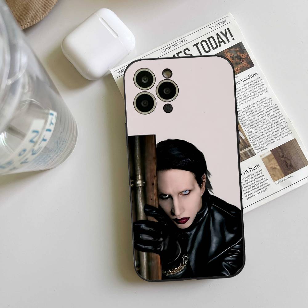 Singer Marilyn Manson Phone Case Black Silicone Soft Shell For IPhone 17 16 15 14 13 12 11 Air Pro Max Plus Hot Sale