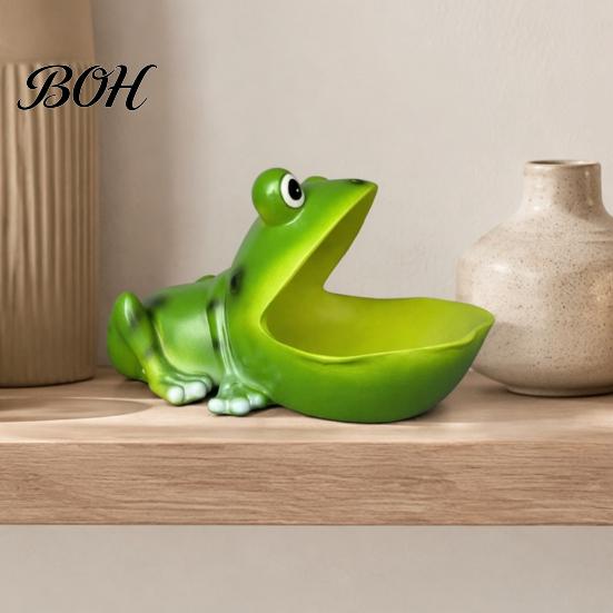 Grappige Huisdecoratie Cartoon Kikker Opbergkom, Hars Beeldje Sleutelhouder, Decoratieve Organizer Schaal voor Hal Woonkamer Bureau