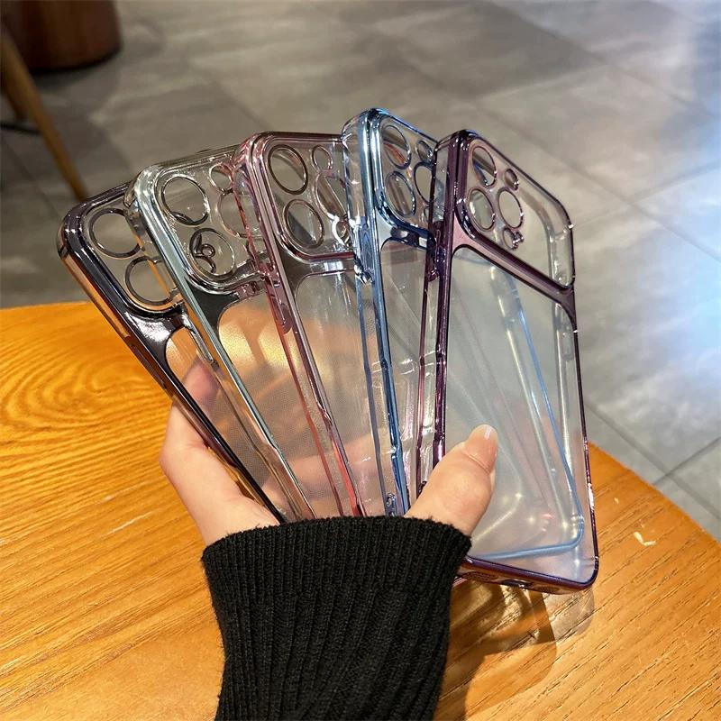 Luxury Electroplated Frame Clear Phone Case for realme Note 80 70 60x 60 50 4G Shockproof Cover
