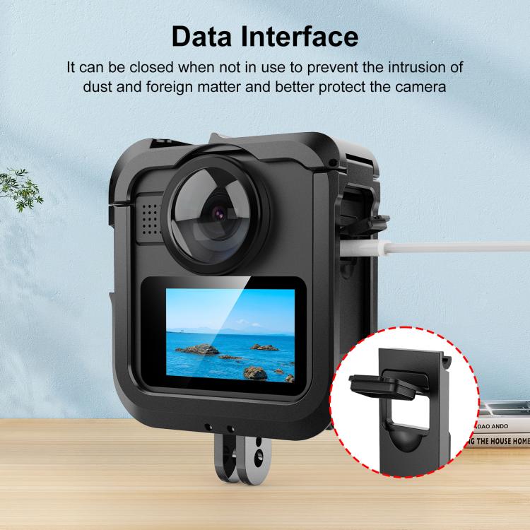 For GoPro MAX2 PULUZ ABS Battery Side Interface Cover (Black)