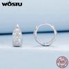 WOSTU 925 Sterling Silver Vintage Lace Hoop Earrings For Women Statement Jewelry Huge Hollow CZ Ear Buckles Wedding Party Gift
