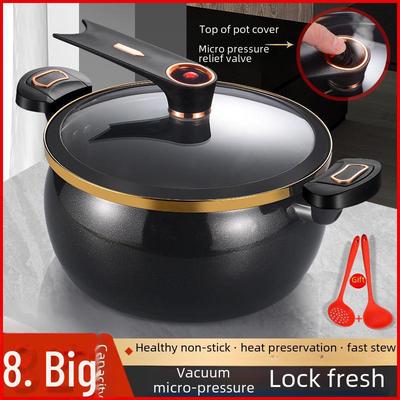 Nueva olla multifuncional de cerámica esmaltada para sopa: Olla de micropresión de gran capacidad para estofado y estofado para uso doméstico