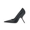 Fashion Brand Fashion Show Silvery 9cm High Heels Spring Autumn New Irregular Heels Black Red Pointed Sexy Women's Single Shoes Size 43