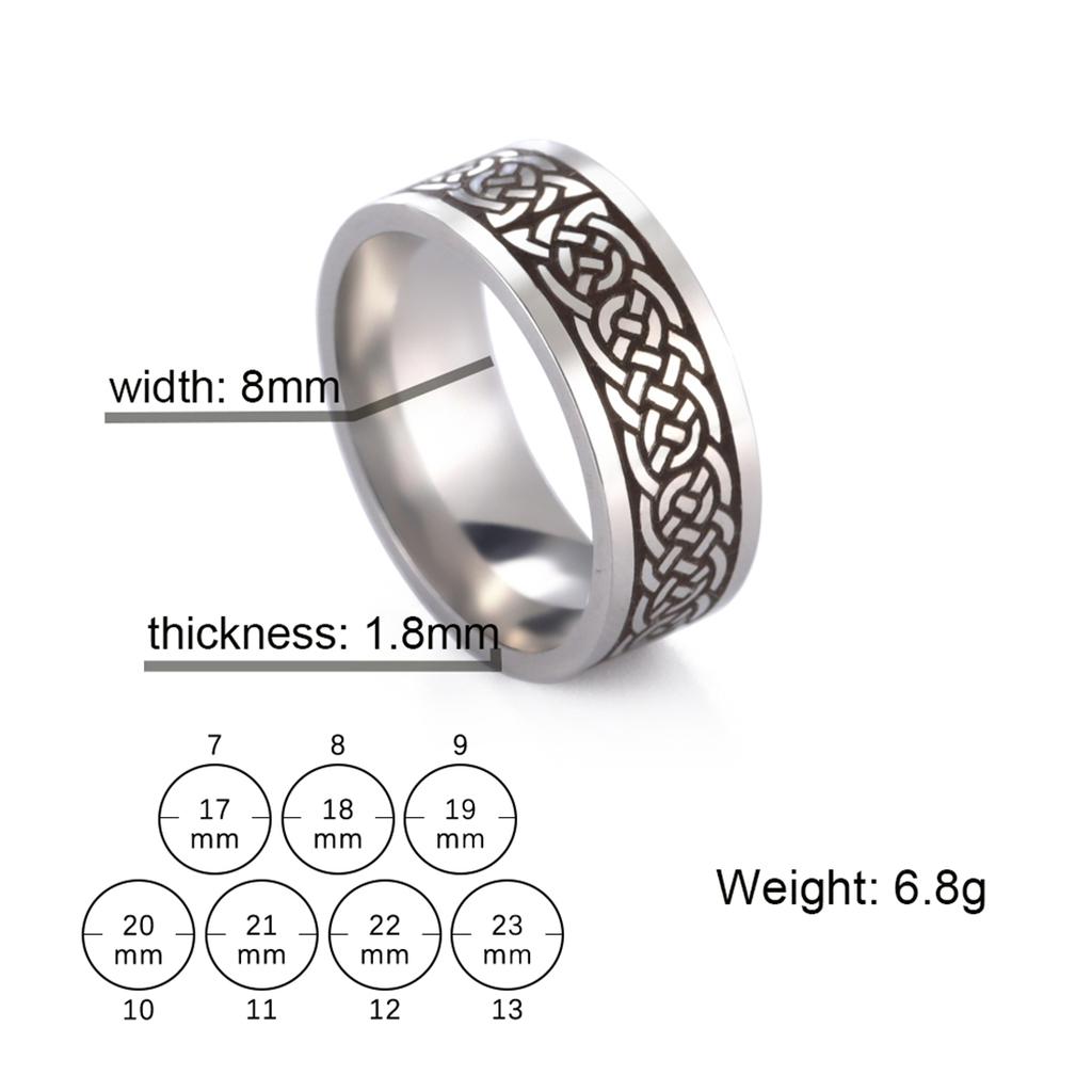 Punk Baum des Lebens Ring Edelstahl Vintage Wikinger Keltisches Knotenmuster Schmuck für Damen Herren Gothic Party Geschenk