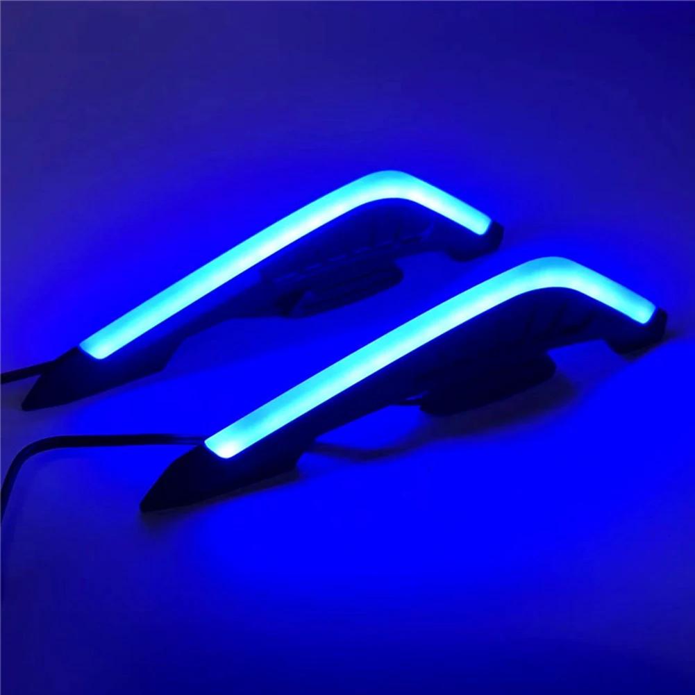 2Pcs LED Motorcycle Front Side Spoiler Winglets Aerodynamic Wing Set Fixed Wind Wings with LED Light Adhesive Decoration Sticker