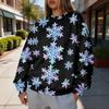 Women's Fashion Christmas Print Crewneck Sweatshirt Casual Pullover for Holiday and Daily Wear