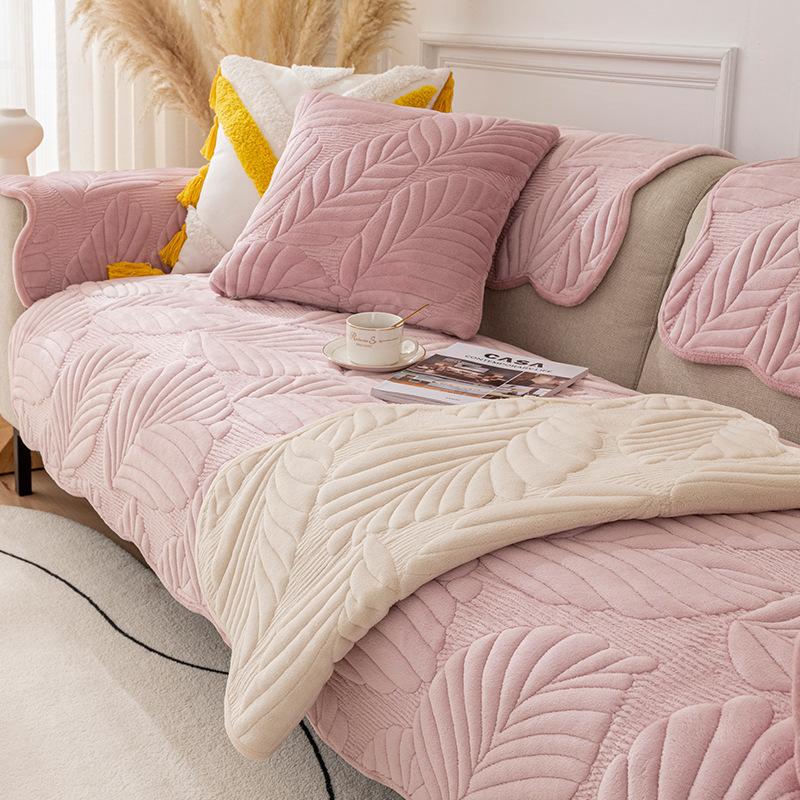 Winter New Fleece Sofa Cushion Non-slip Fleece Thickened Plush Seat Cushion Cover Cover Towel