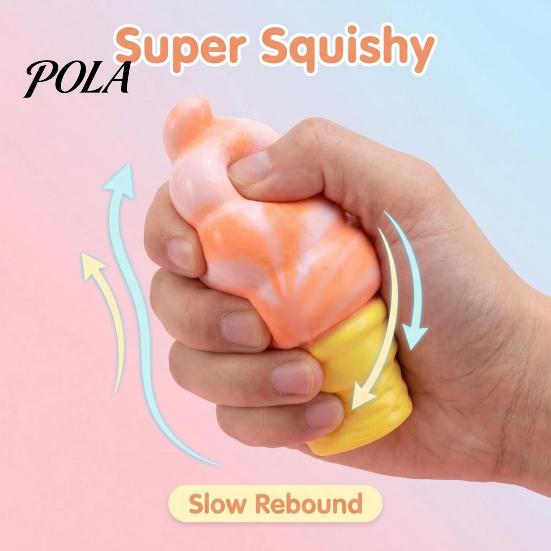 Soft Sensory Toy TPR Stress Relief Set, Slow-Rising Jellyfish, Ice Cream, Bunny Slow Hand Exercise Ball Rising Squeeze Toys, Odorless Fidget