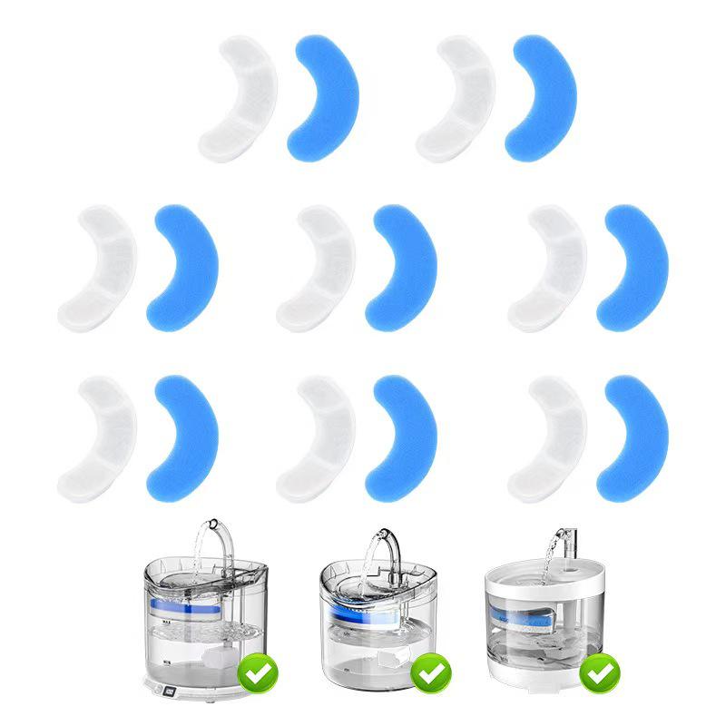 Cat & Dog Water Fountain Filter - Blue/White Cotton Transparent Dispenser