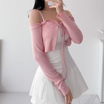 New ArrivalS OPen Run Shirred String Tank Slim Fit Ribbon Bolero Women S Two P