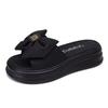 Bow Cool Slippers Women's Summer Wear 2025 New Platform Casual Beach Sandals Fashion with Skirt One-word Drag
