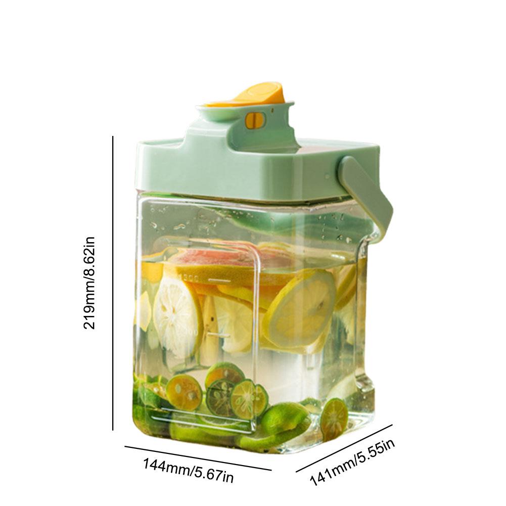 2.3L Cold Water Kettle Refrigerator Water Jug with Spigot Iced Juice Beverage Dispenser Outdoor Camping Liquid Drink Container