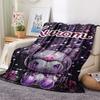 1PC Kuromi Print Flannel Blanket, High quality All Seasons, Home Decor, Warmth and Comfort, Perfect for Christmas Gifts