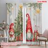 2pcs,2D Plane Printing Curtains Digital Printed Christmas Gnomes and Snowman Versatile Durable Polyester (without Rod) Festive