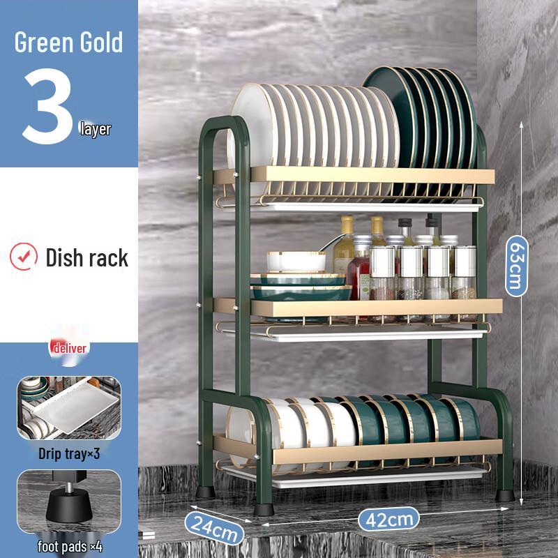 Hanle 3-Tier Carbon Steel Dish Drying Rack