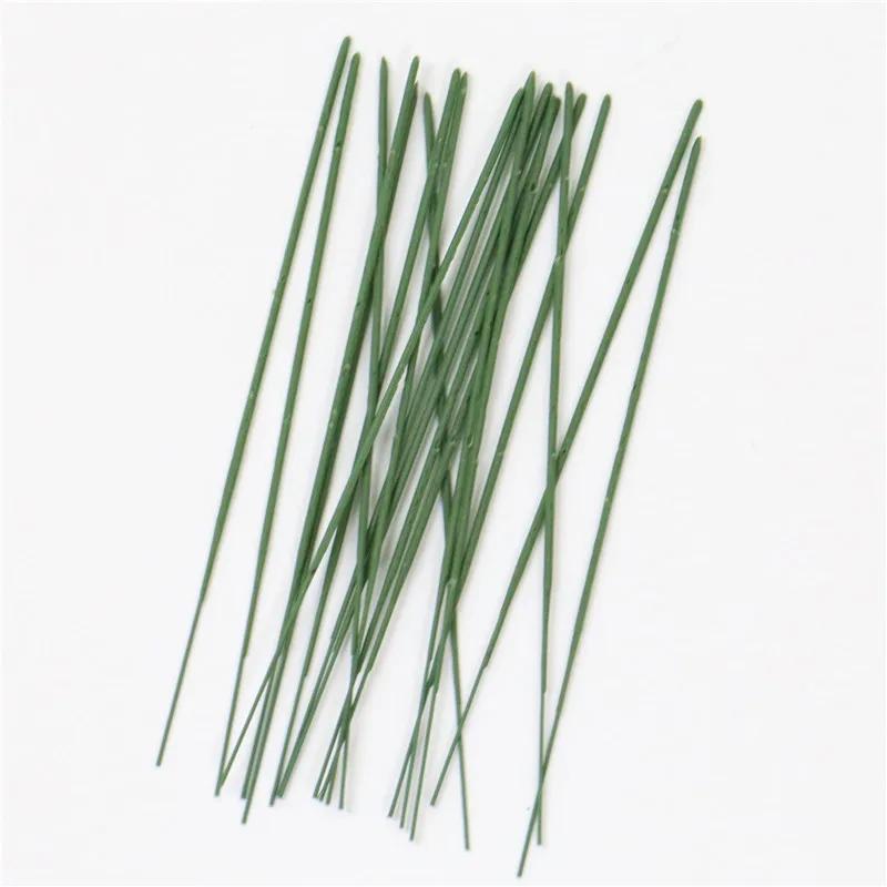 50/200pcs Plastic-clad Iron Flower Stem For Artificial Hydrangea Rose 6.69inch Flower Head Stick Rod Wedding Decor Accessory