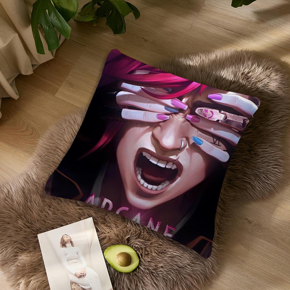 Arcane 2 L-League of L-Legends Pillow Case Living Room Home Sofa Office Shop Cover Printing Comfort Decoration Nordic Simplicity