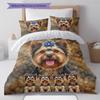 Yorkshire Terrier Sznaucer Wzór Pościel Kołdra Zestaw Poszewka na Kołdrę Poszewka na Poduszkę Dekoracja Domu Prezent (1 * poszwa na kołdrę + 2 * poszewki na poduszki, bez rdzenia)