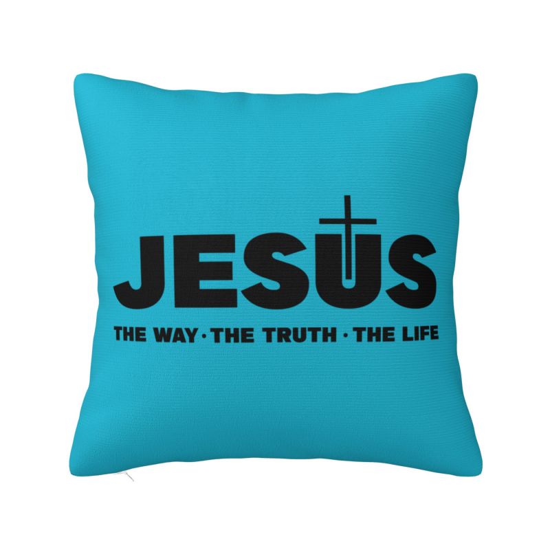 Jesus Quotes Throw Pillow Case cm for Living Room Religion Cross Christian Faith Cushion Cover Soft Polyester Pillowcase