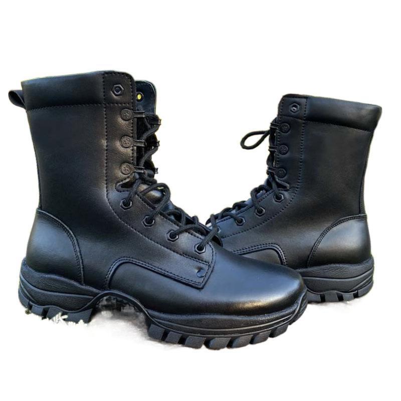 Nové pánské vysoké letecké boty z hovězí kůže protiskluzové bojové tréninkové boty deštníkové boty voděodolné a proti propíchnutí taktické tréninkové boty