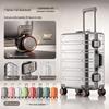 Aluminum-Magnesium Alloy Trolley Case with Universal Wheels, 24" Carry-On for Student Travel & Men's Business, with Combination Lock.
