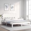 Vidaxl Bed Frame Without Mattress, White, 160X200 Cm, Solid Pine Wood