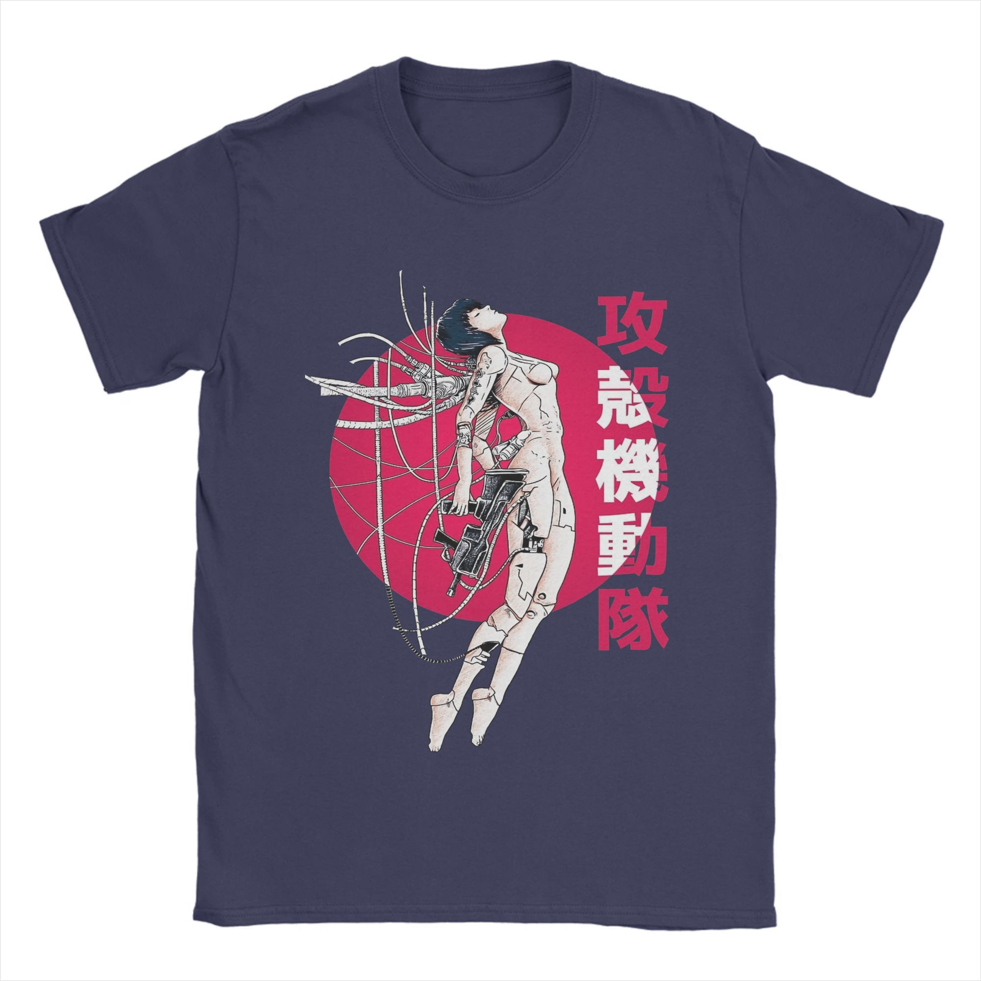 

Ghost in the Shell T-Shirt Beach Sun Hip Hop T-Shirts Men 100 Cotton O-Neck Oversized Clothing Short Sleeves Funny Tshirt 4XL