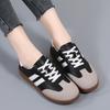 New Large-size Casual Flat Shoes Color-blocking Retro Ins Sports Shoes, German Training White Shoes for Women Sizes 35-44