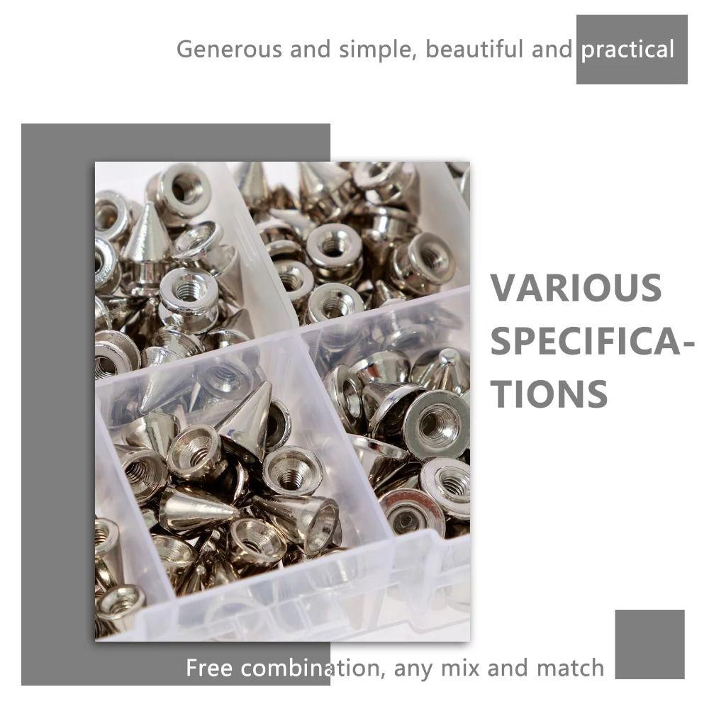 359Pcs Wear-resistant DIY Punk Rivet 8 Sizes Clothing Studs Cone Spikes Kit  Leather Accessories