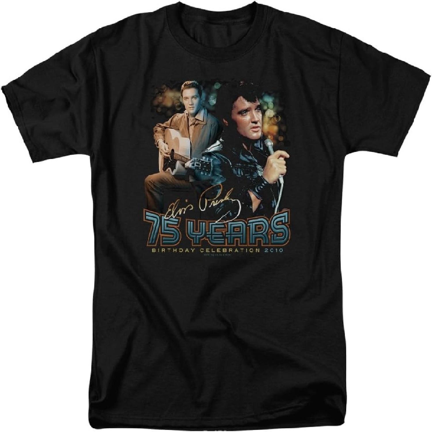 

LOGOVISION Elvis Presley 75 Years Unisex Adult T Shirt for Men and Women XXXXXL чёрный