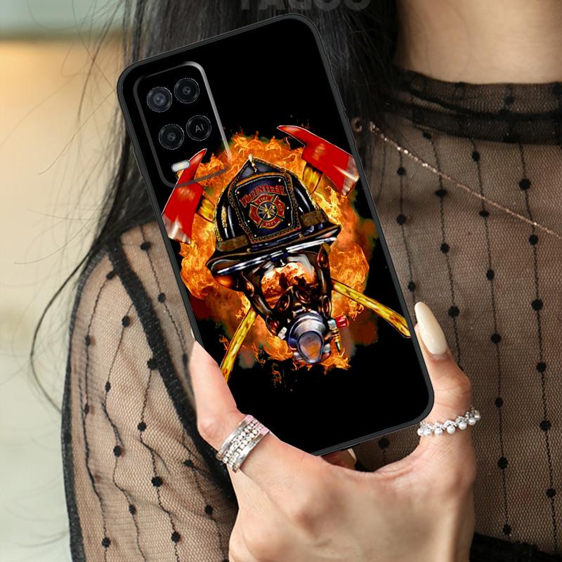 Firefighter Heroes Fireman Case For Oppo A16 A76 A96 A17 A18 A60 A80 A40 A38 A58 A78 A98 A94 A74 A54 A15 A57 A77 A5 Pro